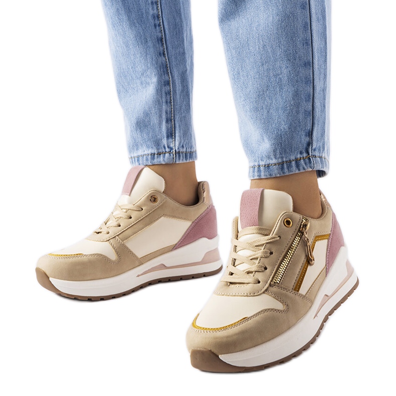 Inna Zapatillas deportivas beige y rosa de Delid rosado