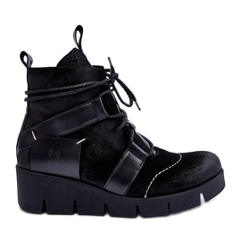 Botas Cuña Piel Maciejka 06185-01 Negro