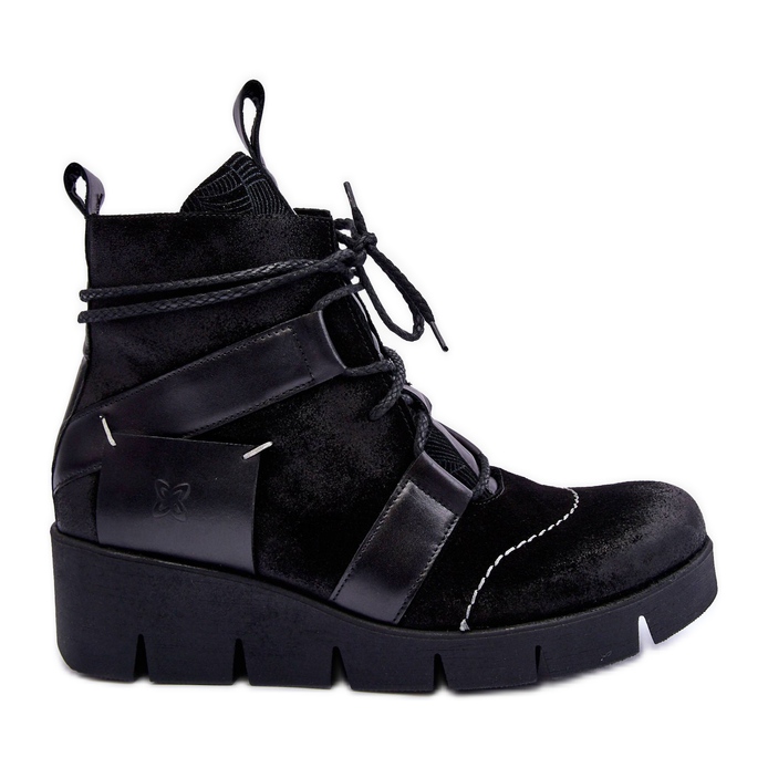 Botas Cuña Piel Maciejka 06185-01 Negro