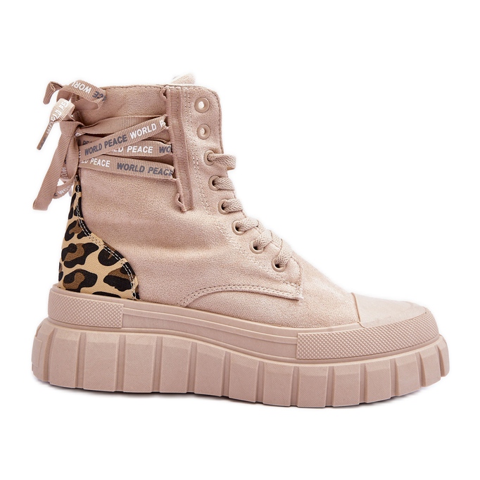 Botas de mujer con plataforma de ante Rafter beige claro