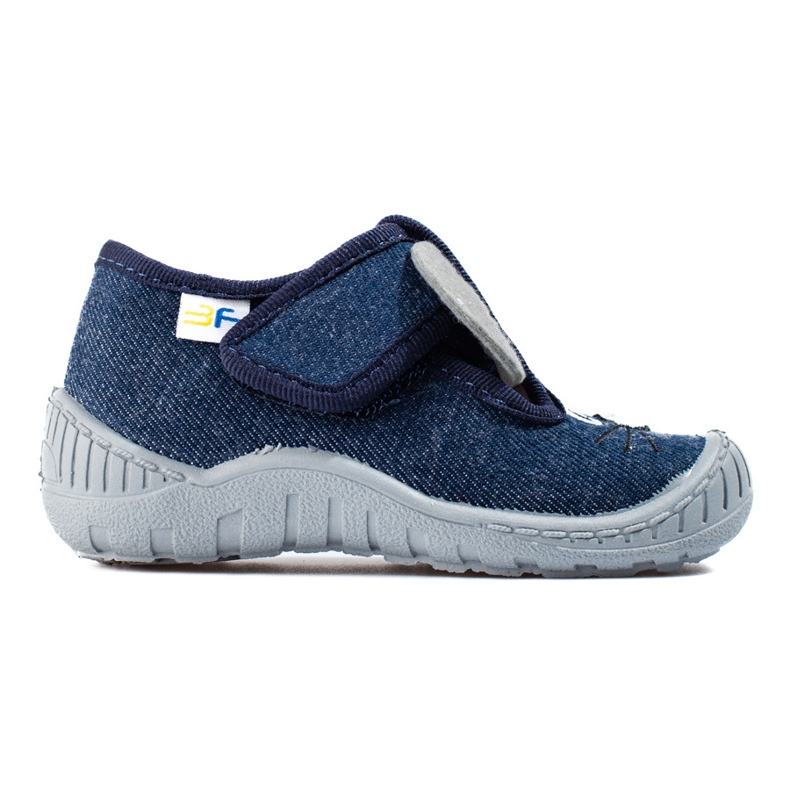 Pantuflas con ratón con velcro de color azul marino de Shelovet
