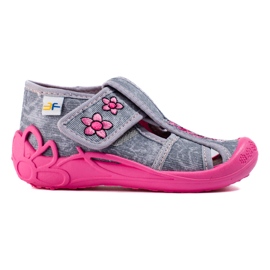 Pantuflas gris-rosa para niña de Shelovet
