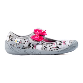 Pantuflas grises para niña con lazo Shelovet