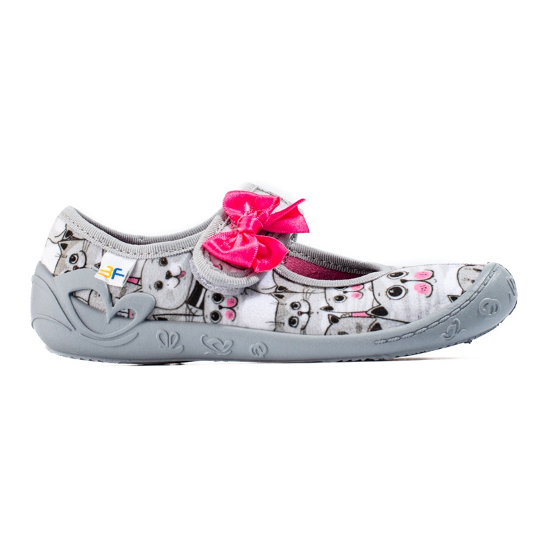 Pantuflas grises para niña con lazo Shelovet