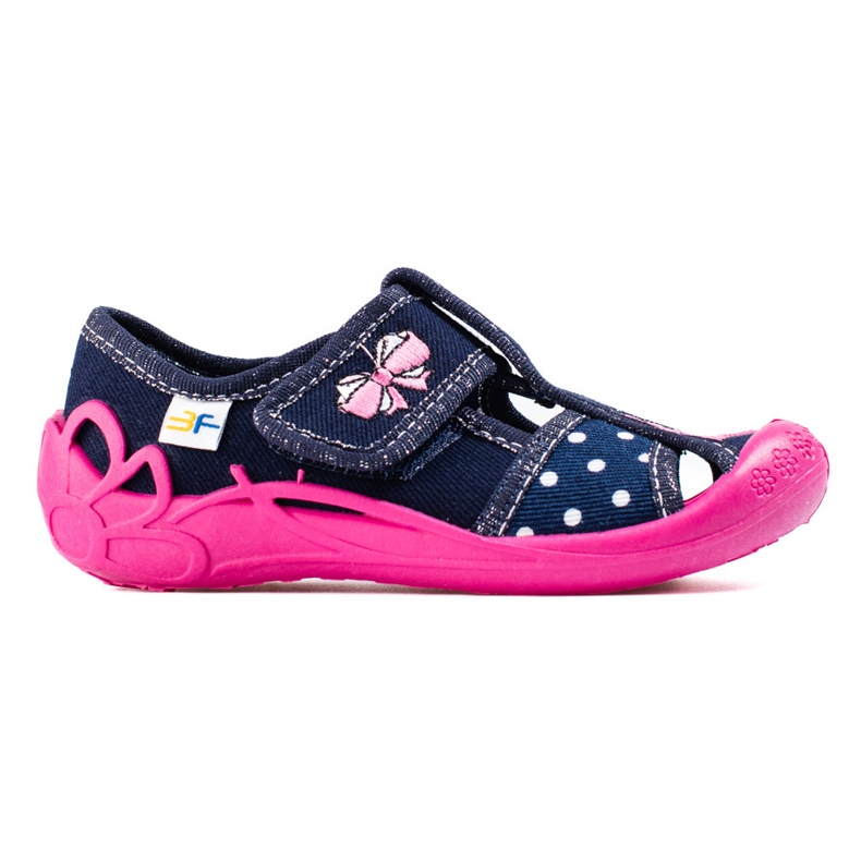 Pantuflas azul marino y rosa para niña de Shelovet