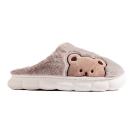 Pantuflas de mujer con osito beige oscuro Shelovet marrón