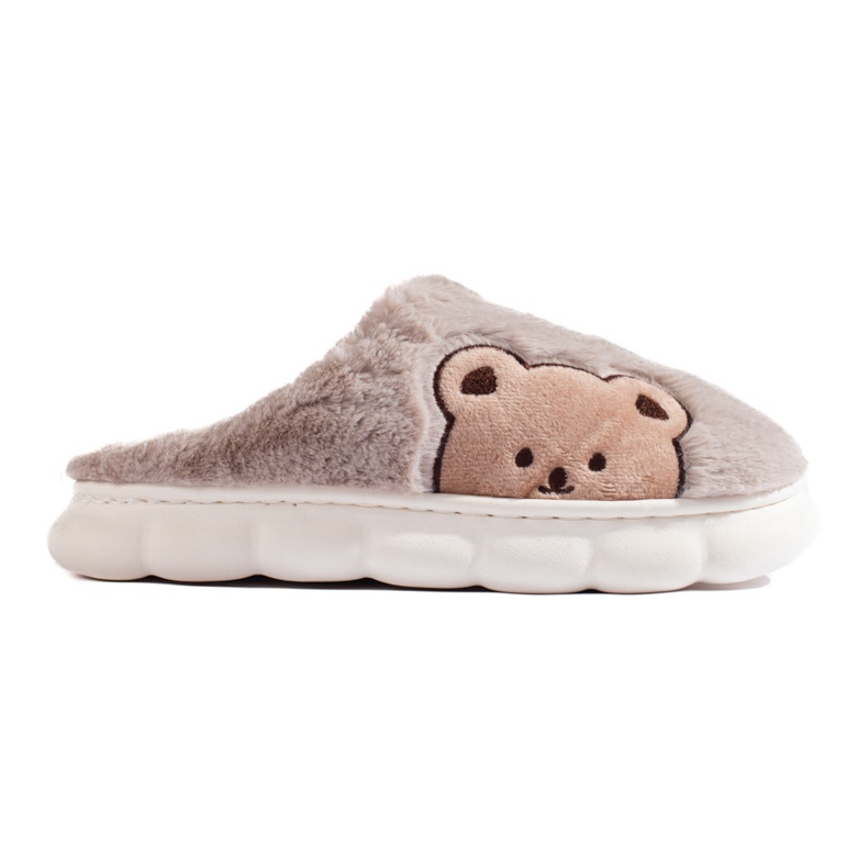 Pantuflas de mujer con osito beige oscuro Shelovet marrón