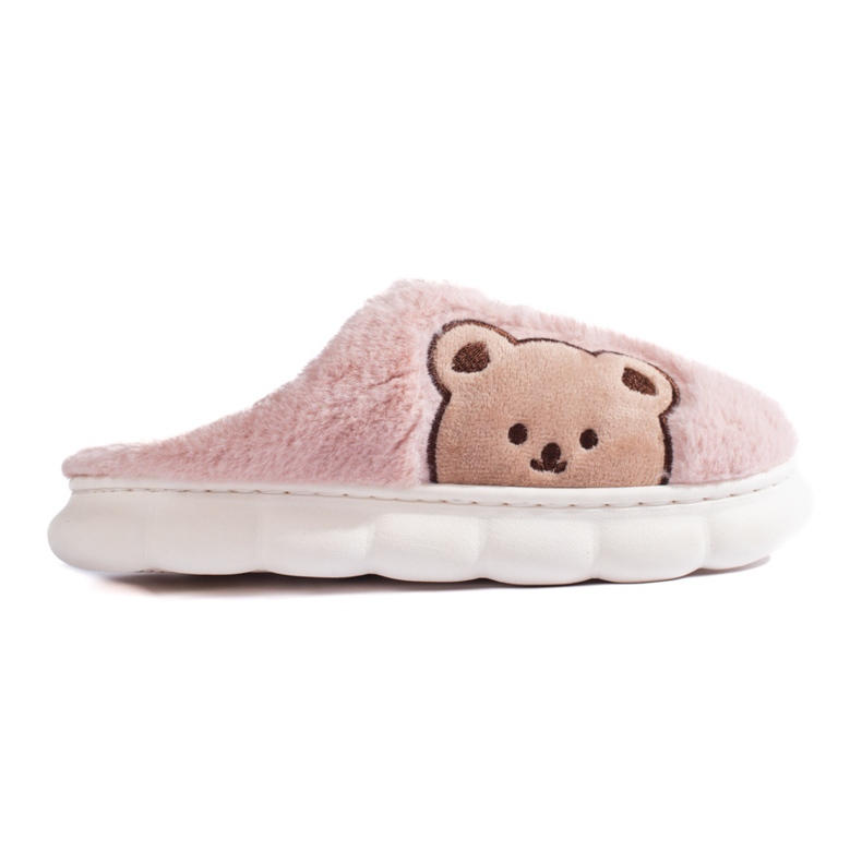 Pantuflas de mujer con osito rosa claro Shelovet rosado Pantuflas de mujer con osito rosa claro Shelovet rosado