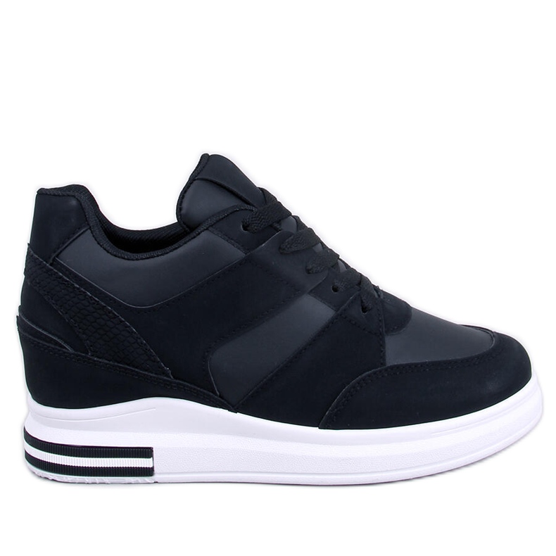 Rinno Zapatillas cuña negras negro