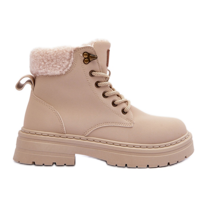 Botas De Mujer Con Piel De Oveja Beige Claro Jette