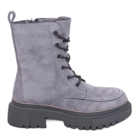 Botas con cordones de ante Roisin gris