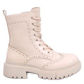 Aubert Botas beige con cordones