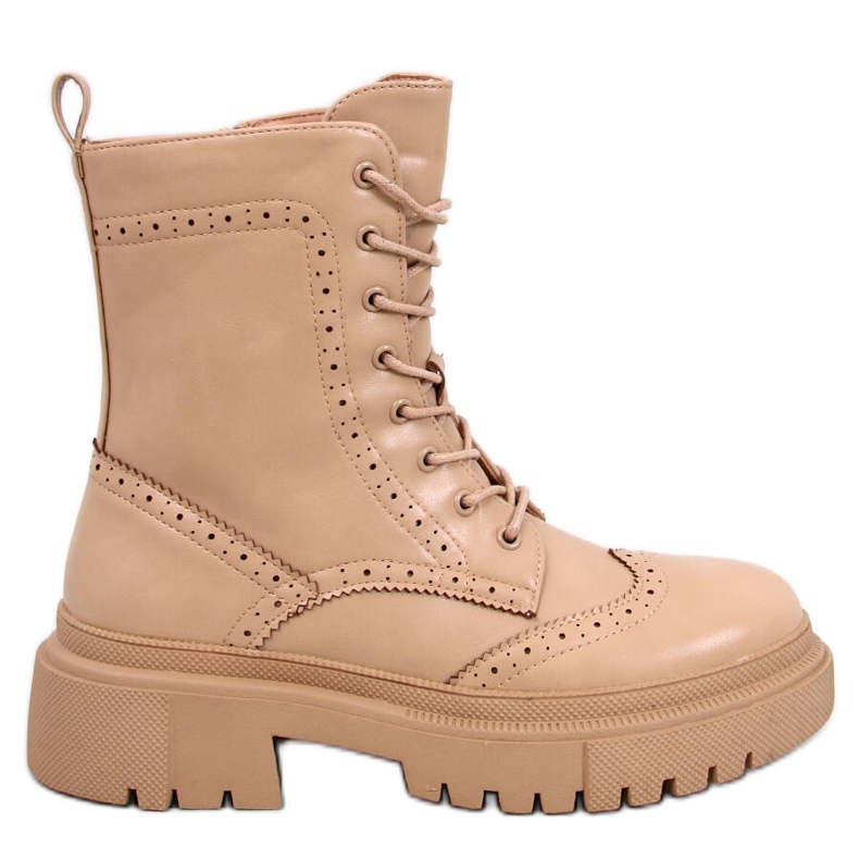 Aubert Botas caqui con cordones beige Aubert Botas caqui con cordones beige