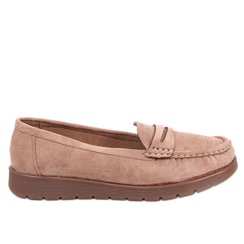 Mocasines de ante con plantilla de piel de Marit Khaki beige