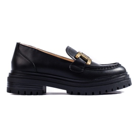 Mocasines de mujer negros con plataforma gruesa Shelovet.
