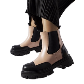 Botas sin cordones en negro y rosa de Albany