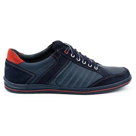 KOMODO Zapatos de hombre de piel polaca 236K azul