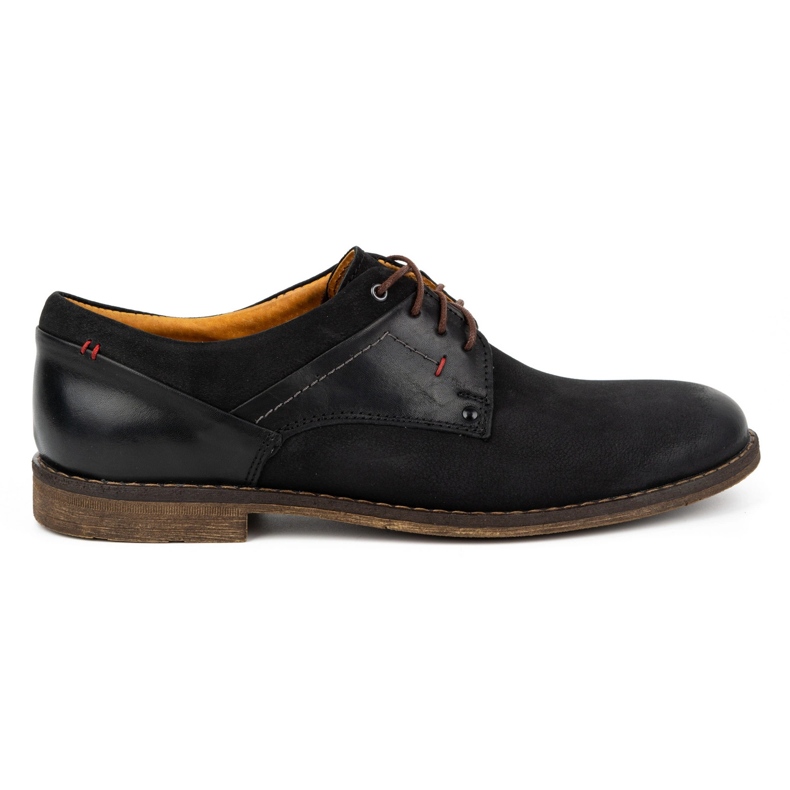 Kampol Zapatos casual hombre elegantes nobuck 333KAM negro