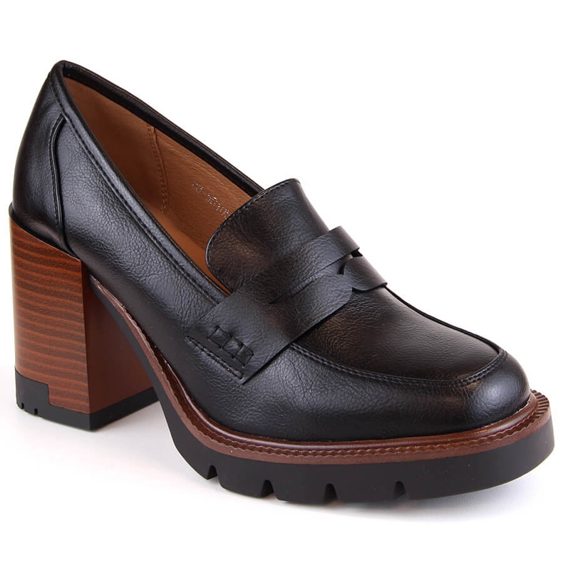 Zapatos de mujer con poste y plataforma negro Vinceza 58105