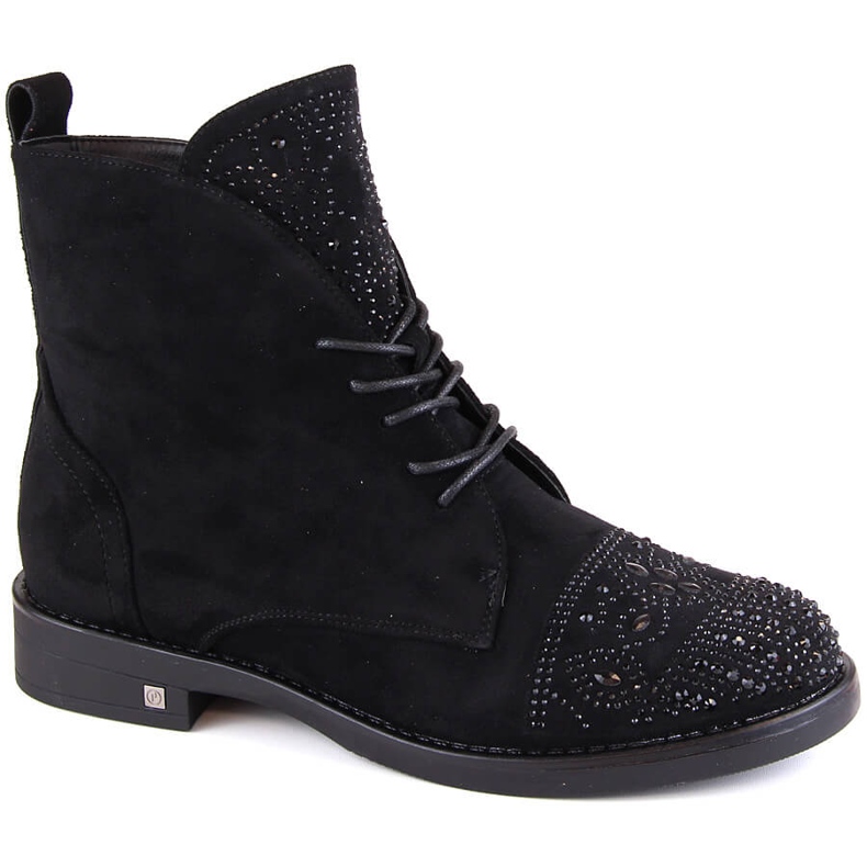 Botas de mujer con circonitas negras Potocki SZ12178 negro Botas de mujer con circonitas negras Potocki SZ12178 negro