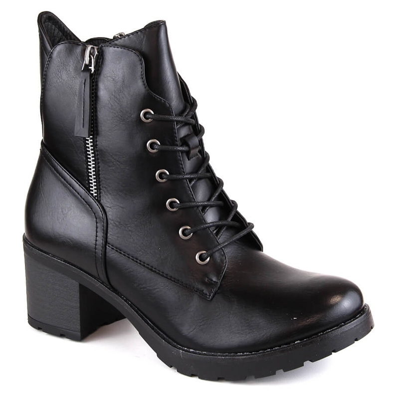 Botas de mujer con poste y plataforma negras Potocki SZ12181 negro Botas de mujer con poste y plataforma negras Potocki SZ12181 negro