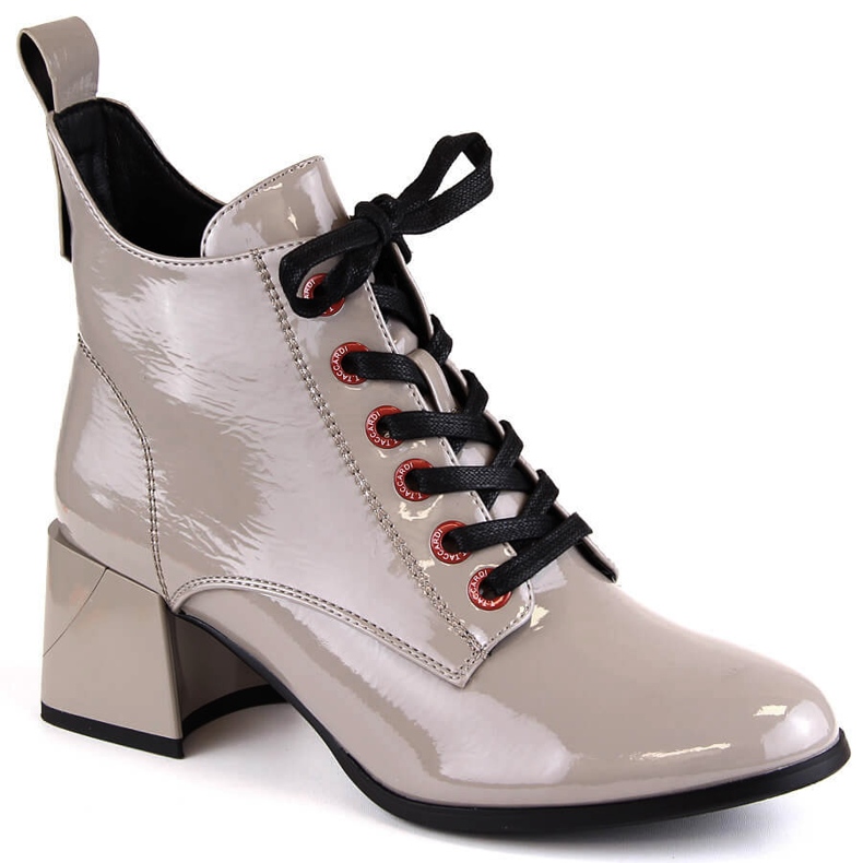 Botas de mujer lacadas color topo D&A S.Barski Premium Collection MR870-66 beige Botas de mujer lacadas color topo D&A S.Barski Premium Collection MR870-66 beige