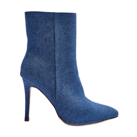 FB2 Jeans Botas Tacón Alto Azul Eberpia