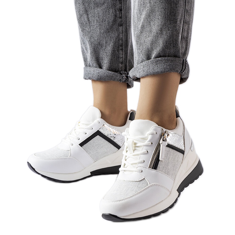 Inna Zapatillas con cuña blancas de Deodata blanco