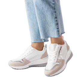 Inna Zapatillas con cuña blancas de Fastello blanco