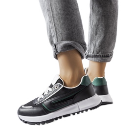 Inna Zapatillas negras con detalle verde Tod negro