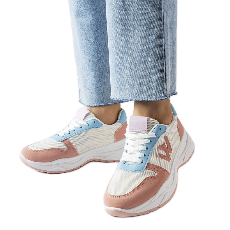 Inna Zapatillas blancas, rosas y azules de Teresio blanco