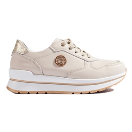 Zapatillas con plataforma en cuero beige de Shelovet
