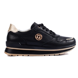 Zapatillas con plataforma en cuero negras de Shelovet negro