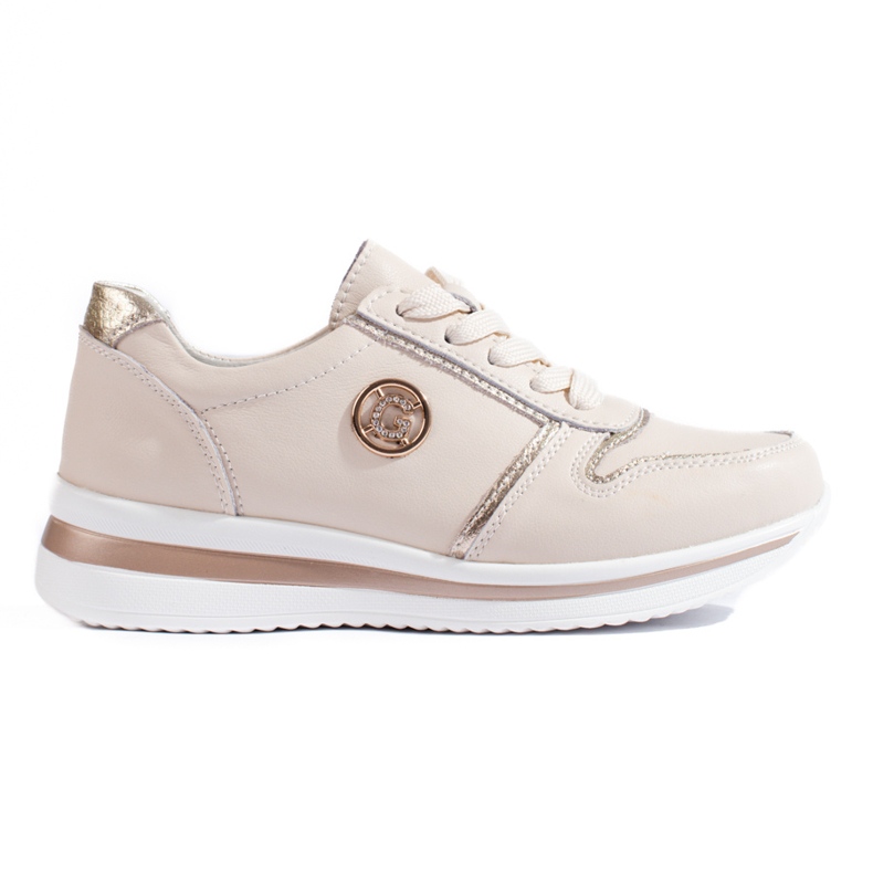 Zapatillas Shelovet de piel beige