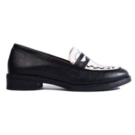 Mocasines Shelovet de mujer en blanco y negro