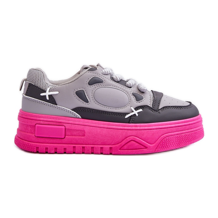 PG1 Zapatillas Mujer Plataforma Gris Finos