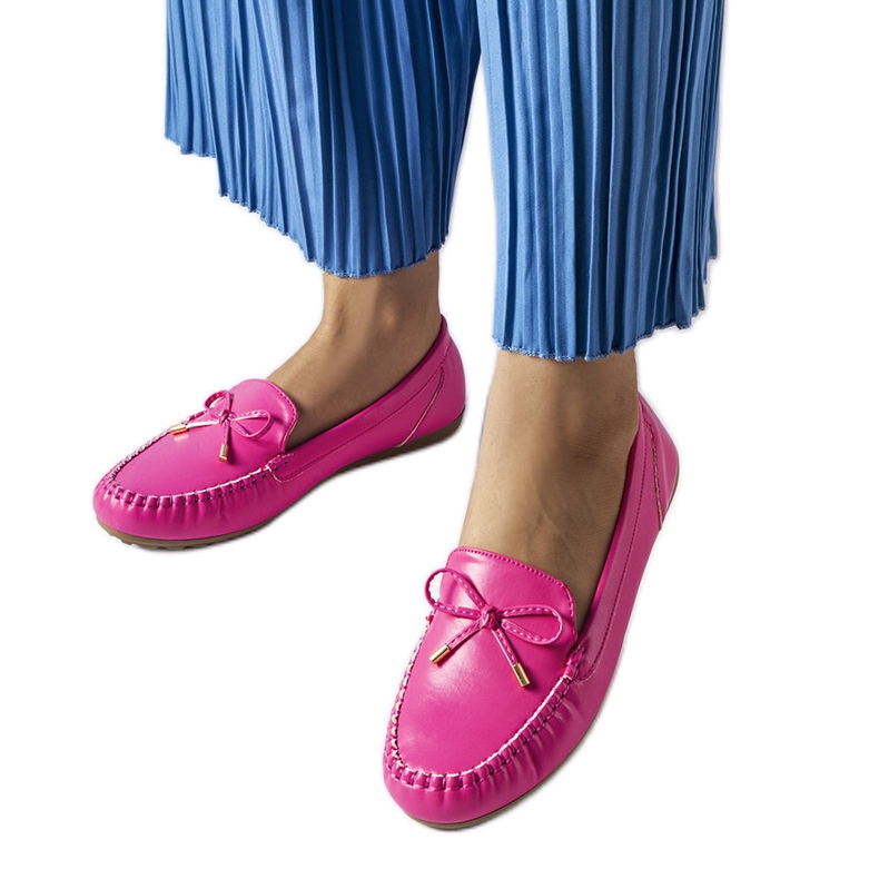 Mocasines Via Foria lazo rosa rosado