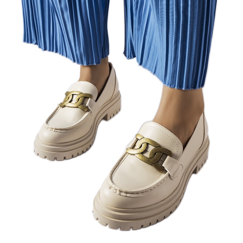 Inna Mocasines beige decorados con hebilla Schlanders