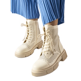 Botas caladas Corpus beige