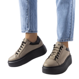Zapatos brogue beige LS5379 Taupe
