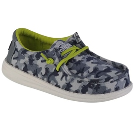 Zapatos Hey Dude Wally Juvenil Camodino Jr 40043-425 gris