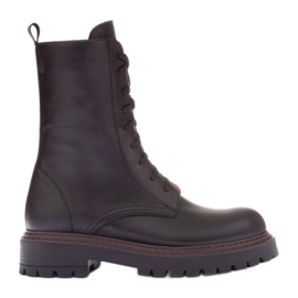 Marco Shoes botas marco de piel marrón