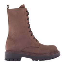 Marco Shoes botas marco de piel marrón