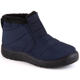 News Botas de nieve sin cordones para mujer impermeables con bandas elásticas azul marino Novedad 3193