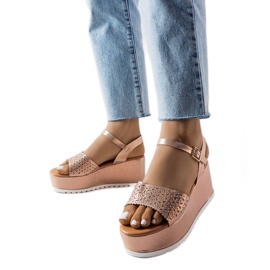 Sandalias con plataforma caladas rosas de Stockton