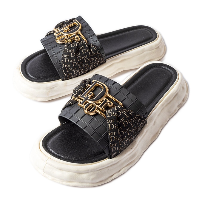 Chanclas decorativas de goma negras de Bérard negro