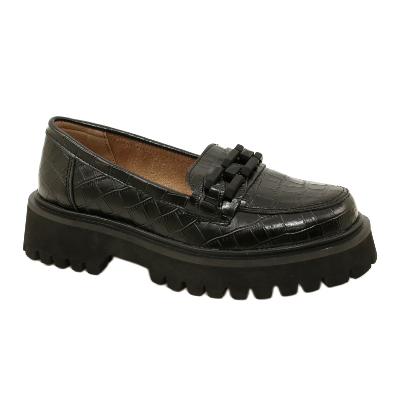 Mocasines de piel con decoración Filippo DP4792/23 BK CR negro Mocasines de piel con decoración Filippo DP4792/23 BK CR negro