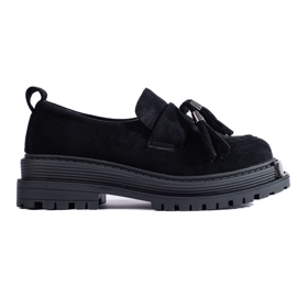 Mocasines con borlas de ante negros de Shelovet
