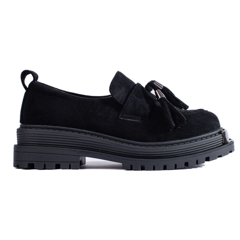 Mocasines con borlas de ante negros de Shelovet