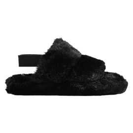 Pantuflas de pelo para mujer Shelovet negro